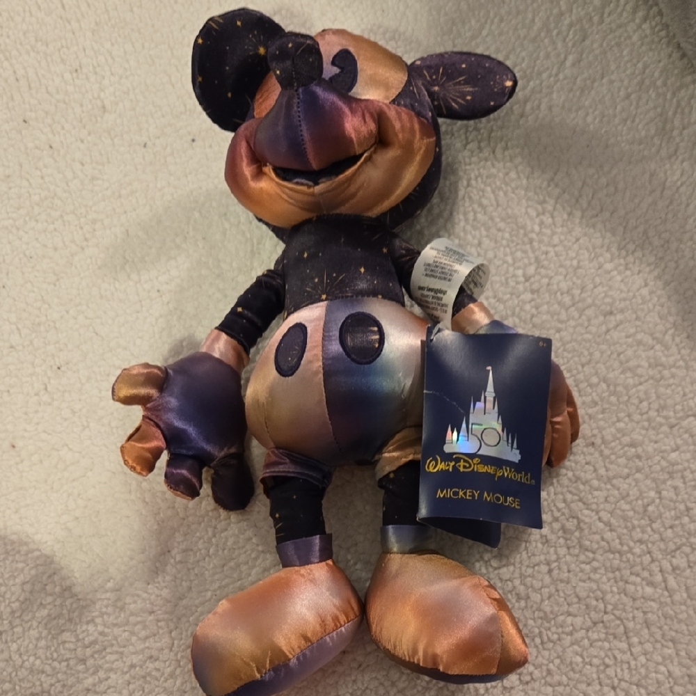 Disney Cosmic Mickey Mouse Plush in Purple and Gold